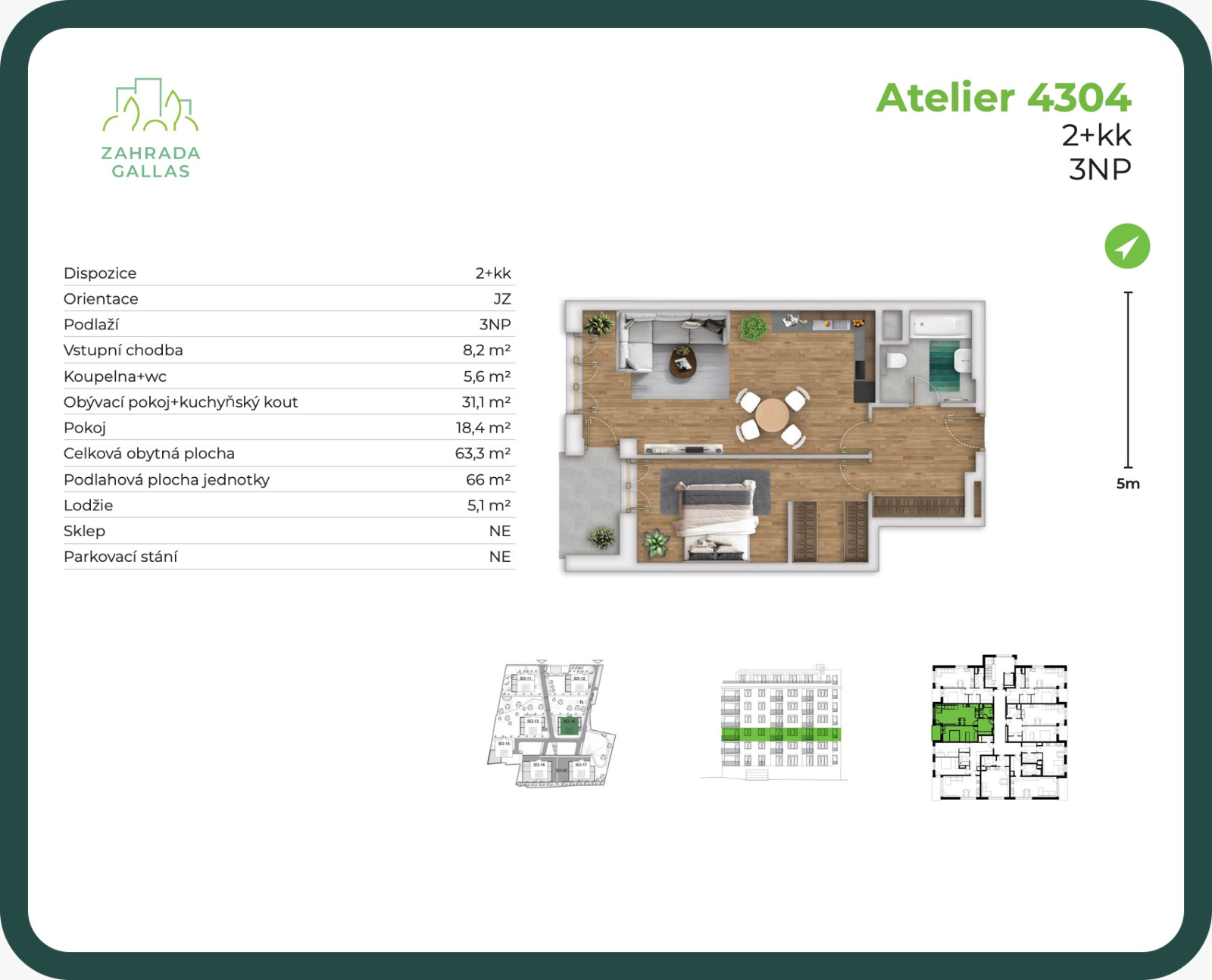 Půdorys jednotky 4304